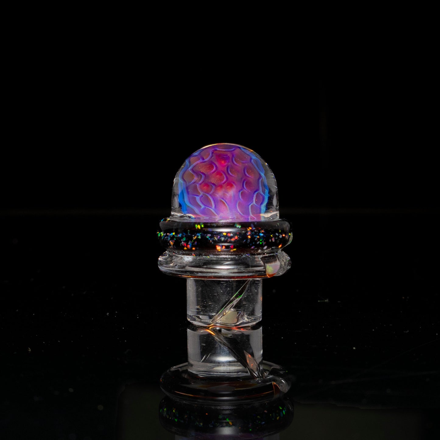 3DXL Purple Honeycomb Inset Opal on Cropal on Black Rockulus