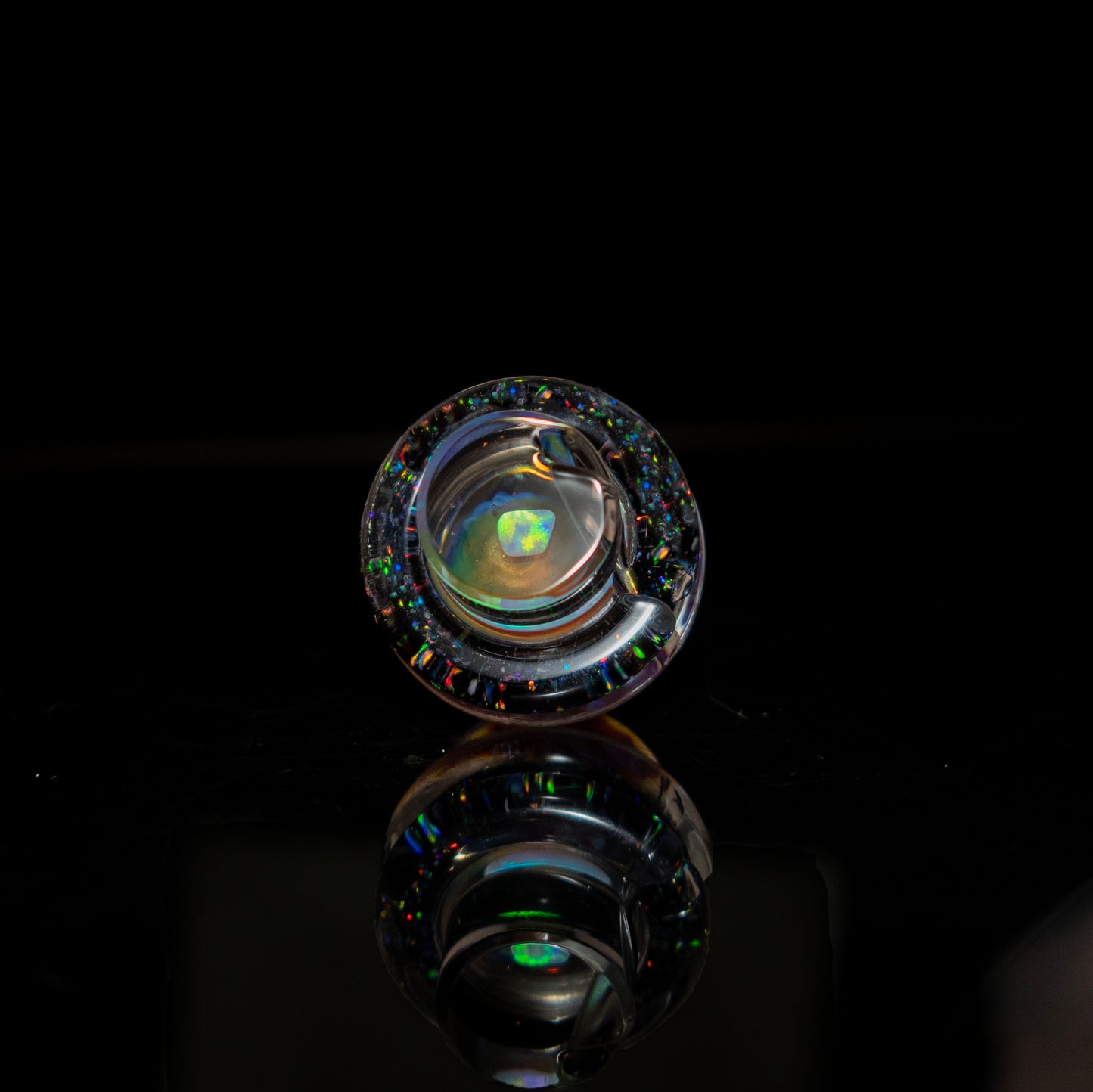 3DXL Purple Honeycomb Inset Opal on Cropal on Black Rockulus
