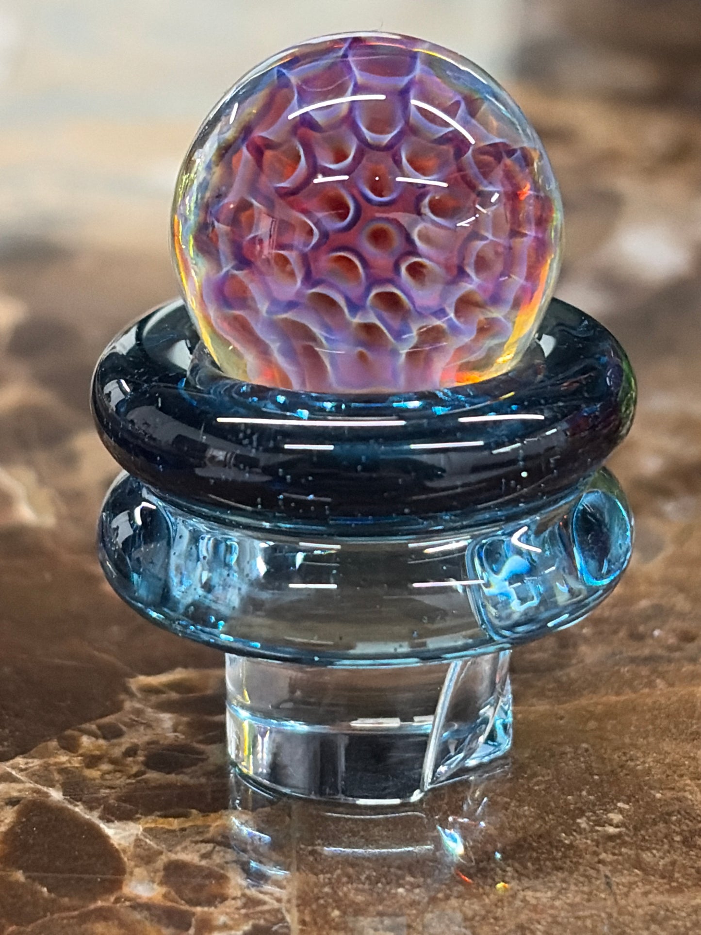 3DXL Honeycomb on Atomic Blue Stardust Rockulus
