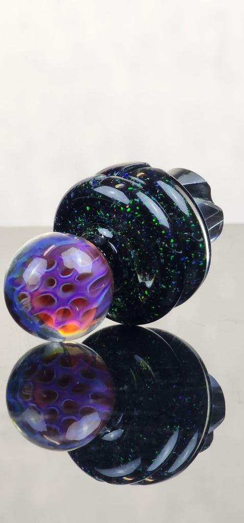 3DXL Purple Honeycomb Inset Opal on Cropal on Black Rockulus