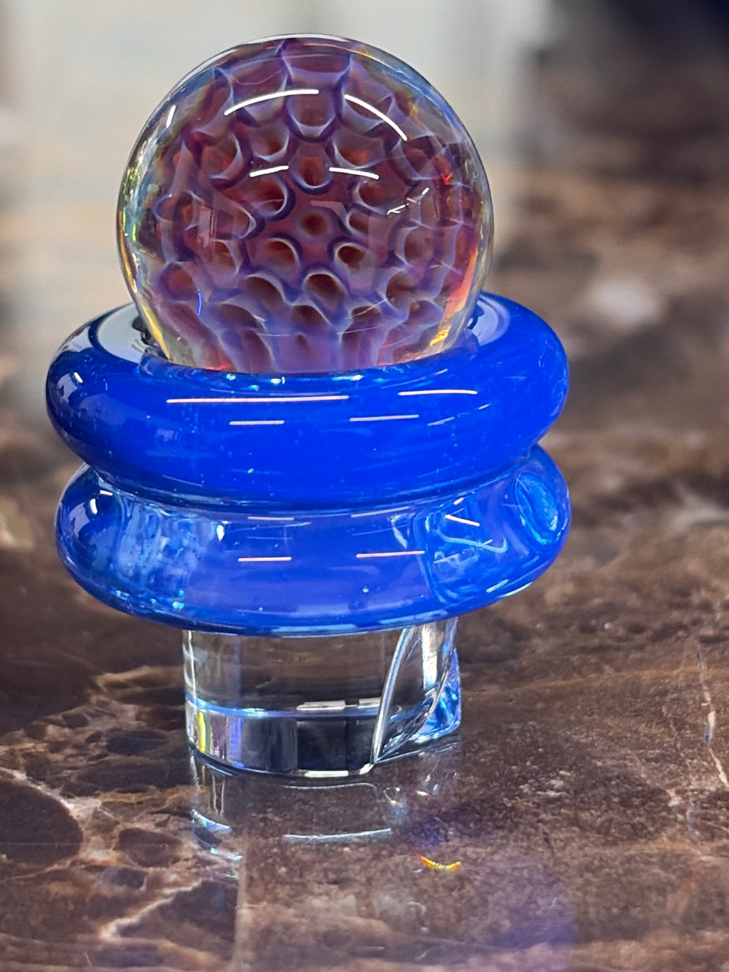 3DXL Honeycomb on Atomic Blue Stardust Rockulus
